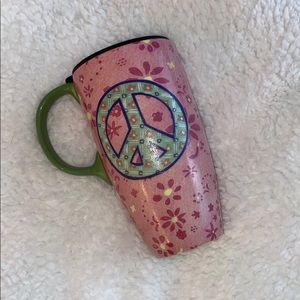 Large Peace Sign Mug w/ lid